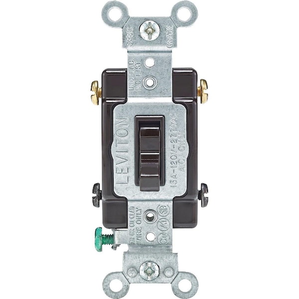 Commercial Grade 15A Brown Framed Toggle 4-Way Switch